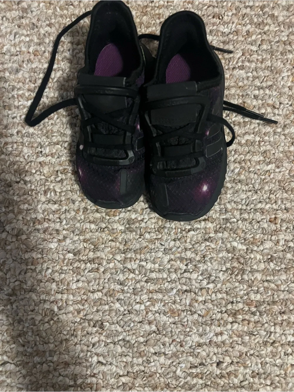 adidas Kids Black and Purple Athletic Sneakers